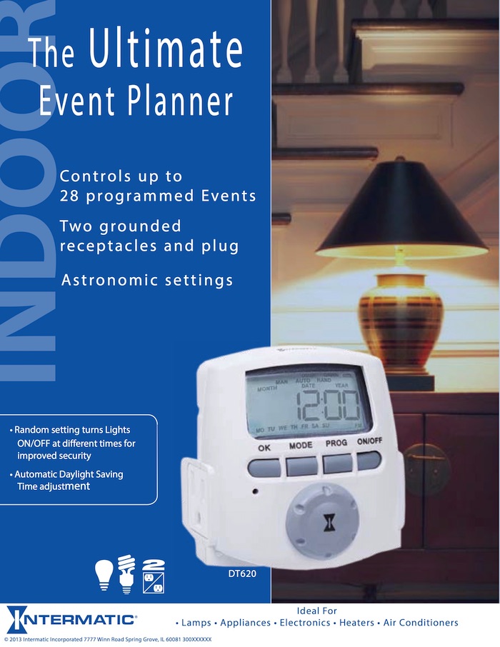 Intermatic 15 Amp Heavy Duty PlugIn Digital TimerDT620 The Home Depot